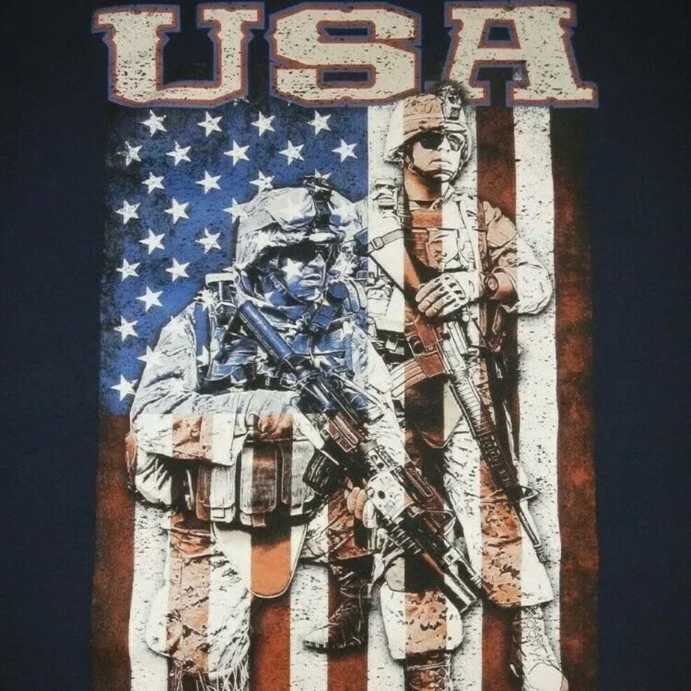 USA Proud Men’s T-shirt Military Flag Patriotic